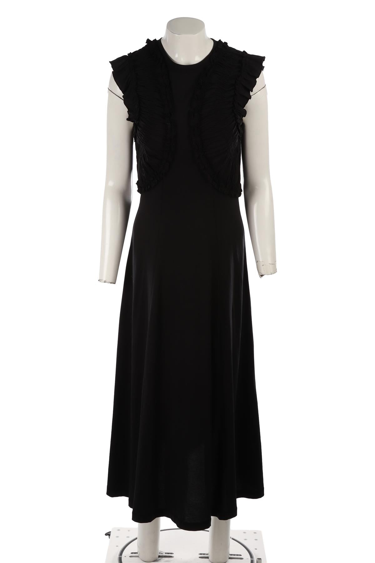 BLACK JERSEY MIDI DRESS