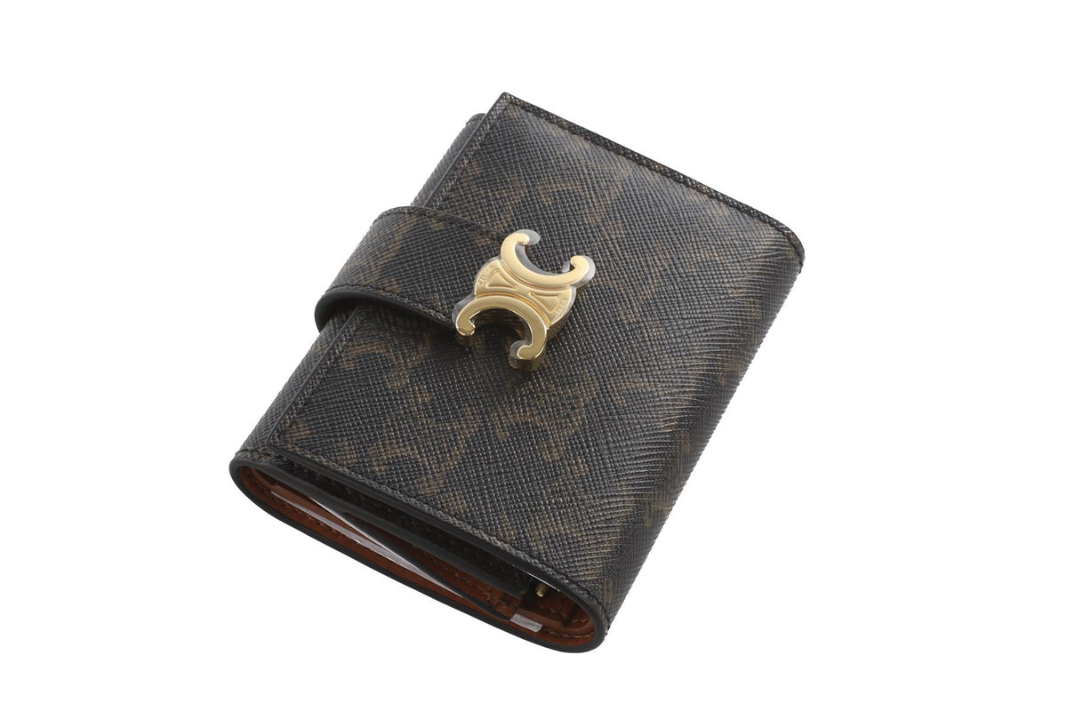 Celine Black Triomphe Canvas Wallet