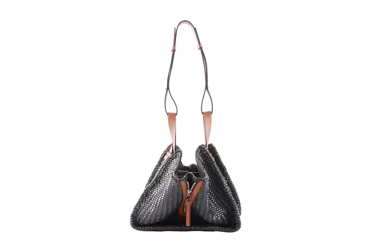 LOEWE NAVY HAMMOCK MEDIUM LEATHER TOTE BAG
