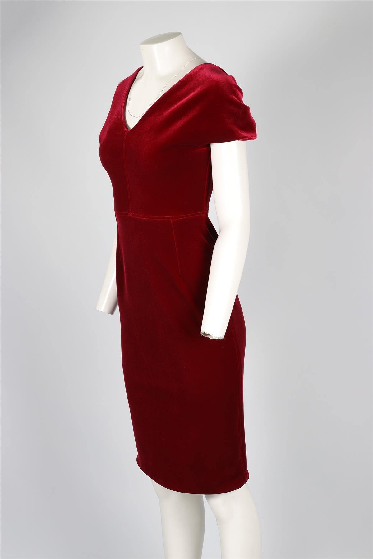 EMILIO DE LA MORENA RED VELVET MINI DRESS UK 8