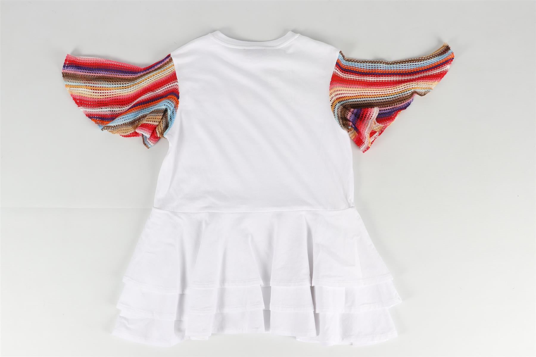 MISSONI WHITE KIDS GIRLS COTTON DRESS 4 YEARS