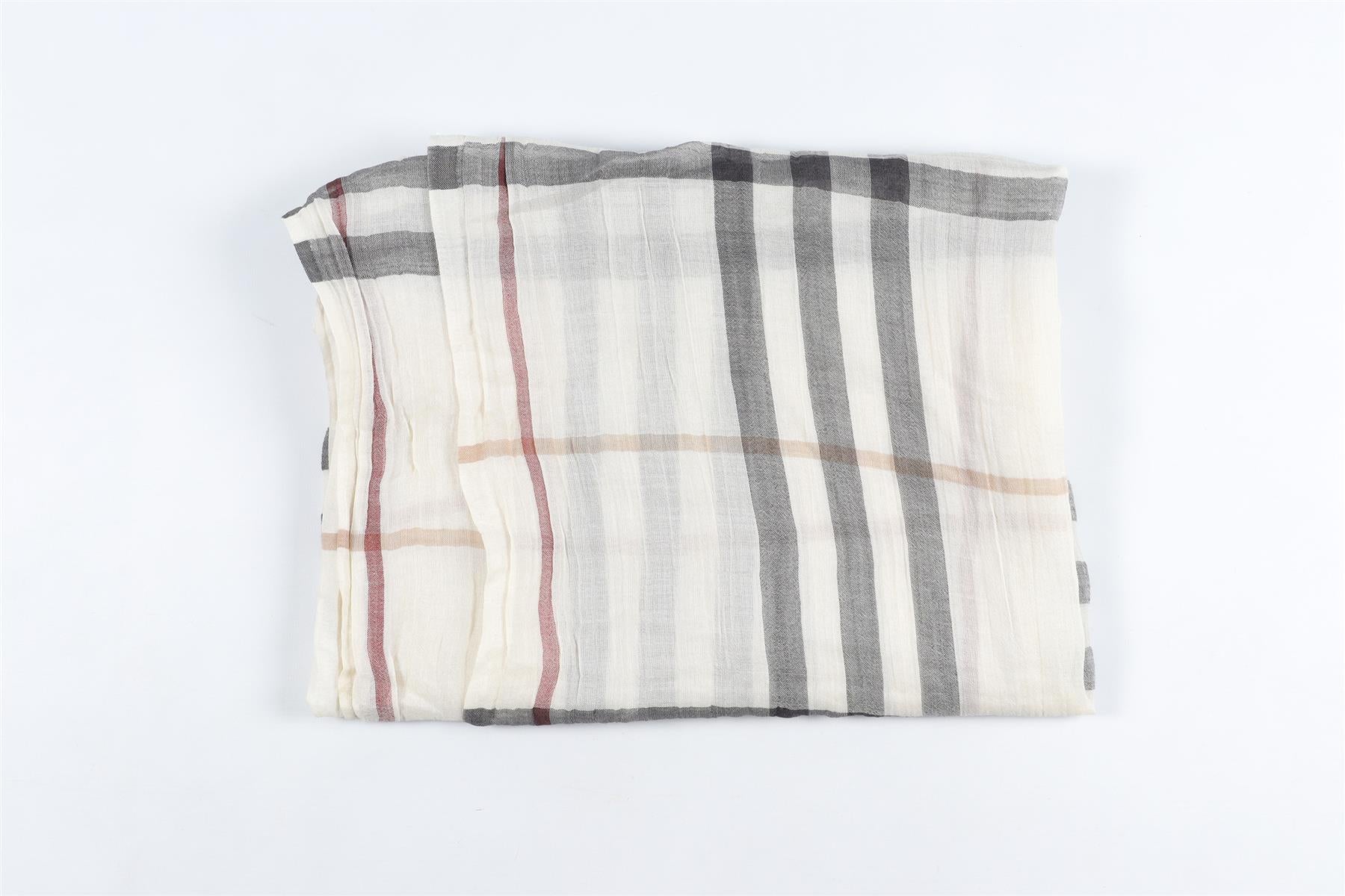 BURBERRY CREAM WOOL SCARF ONE SIZE