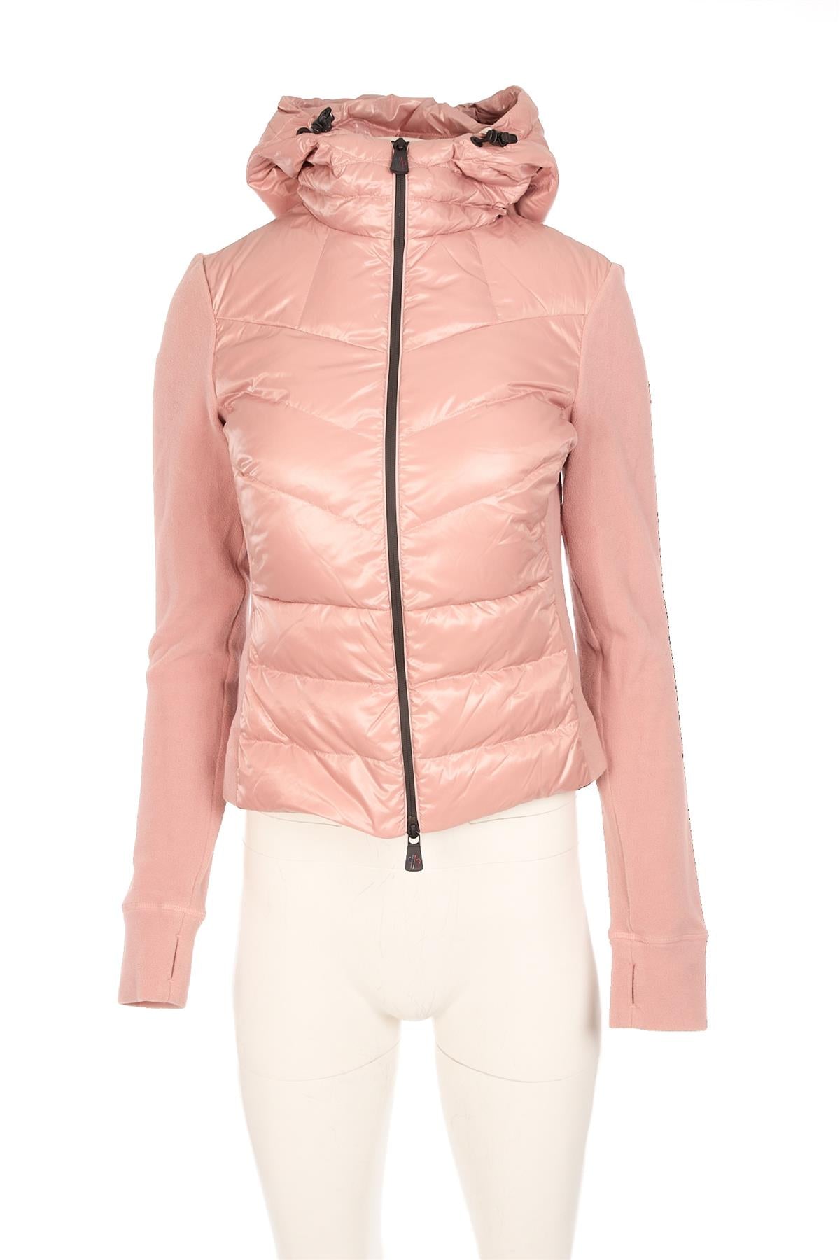MONCLER GRENOBLE PINK FLEECE HOODIE SMALL