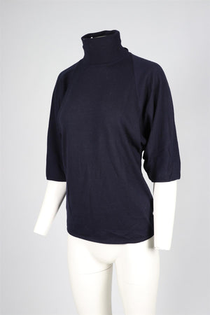 JIL SANDER NAVY WOOL SWEATER MEDIUM