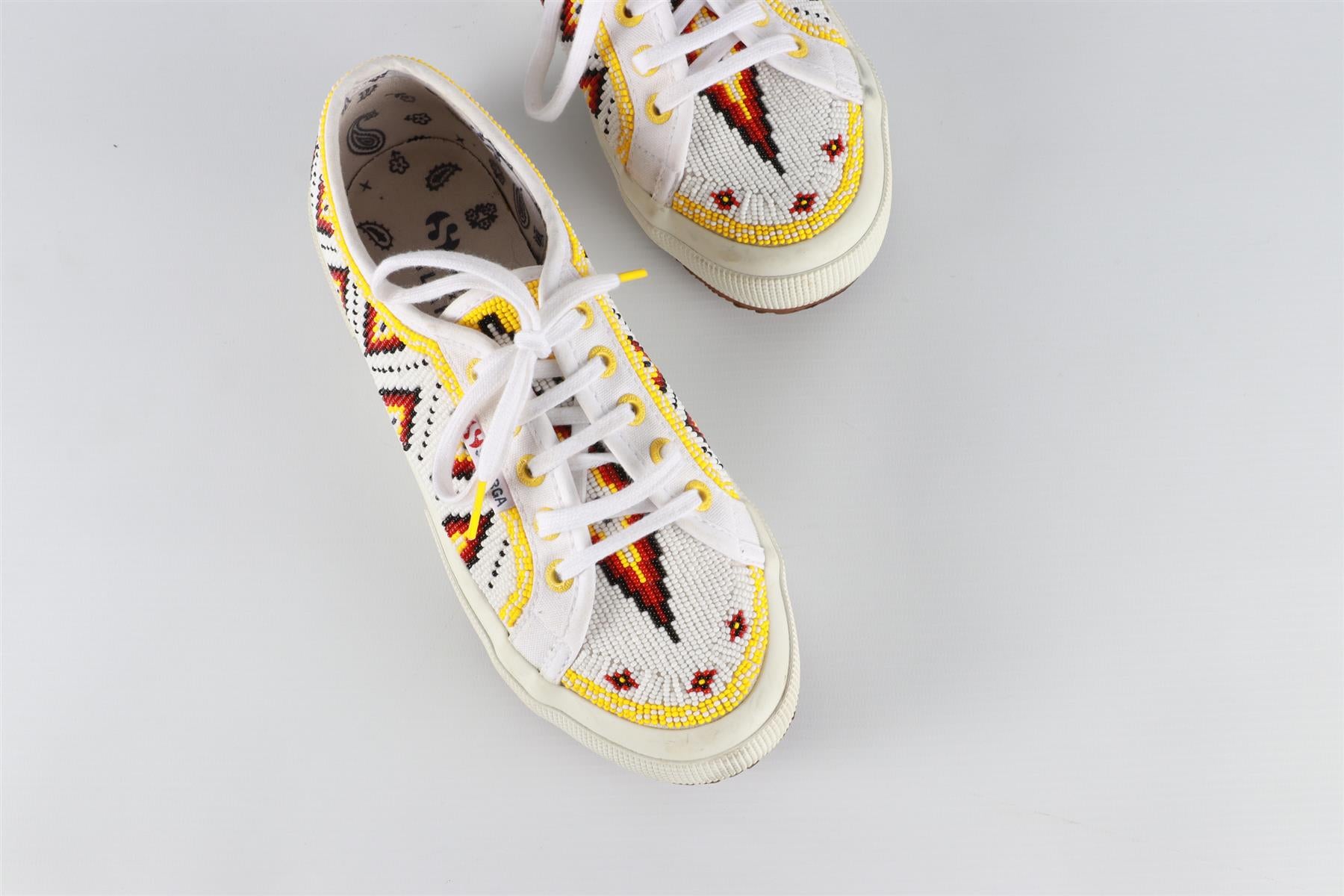 ALANUI + SUPERGA MULTICOLOUR BEAD SNEAKERS EU 38 UK 5 US 6