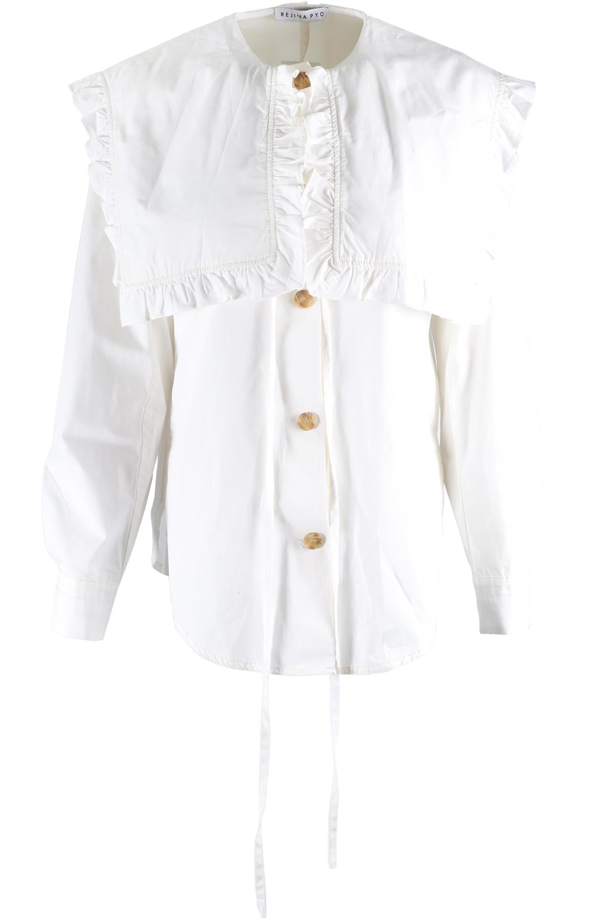 REJINA PYO WHITE COTTON SHIRT SMALL