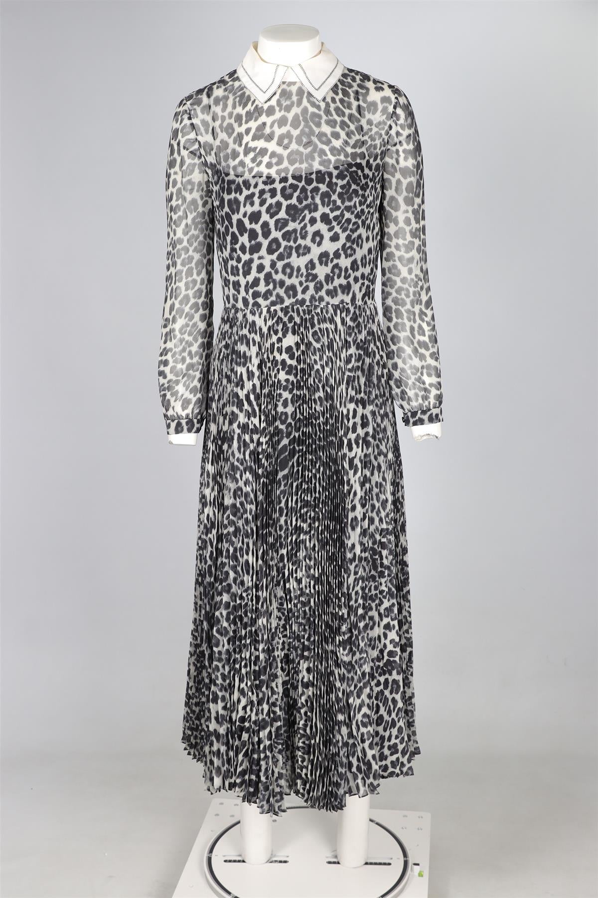 CHRISTIAN DIOR GREY SILK MAXI DRESS FR 36 UK 8