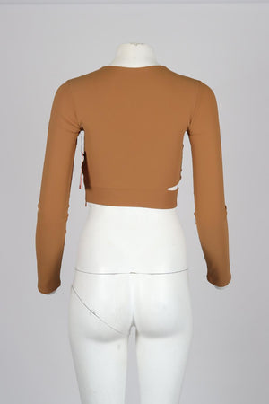 ALIX NYC CROPPED STRETCH JERSEY TOP SMALL