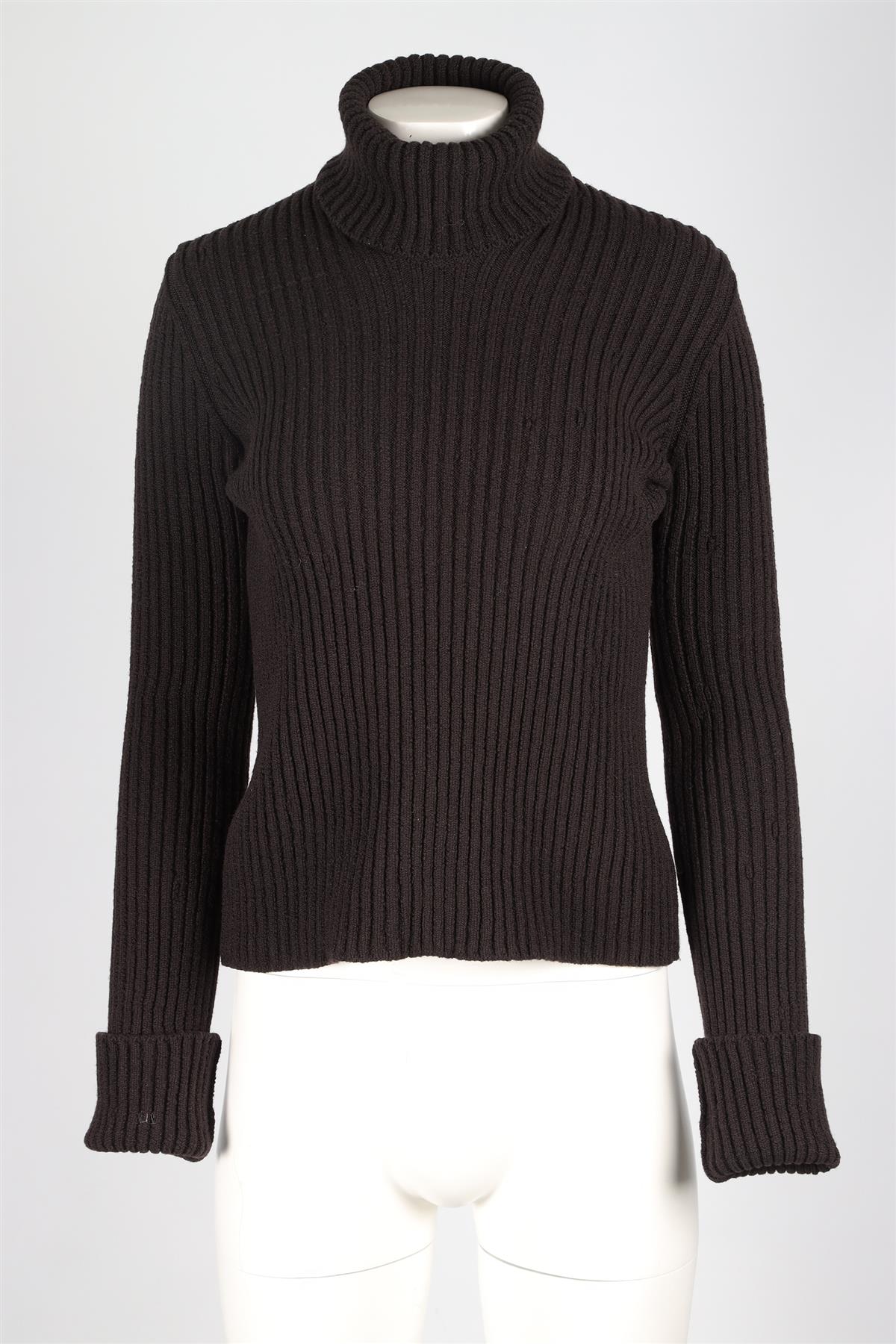 BOTTEGA VENETA BROWN WOOL SWEATER LARGE