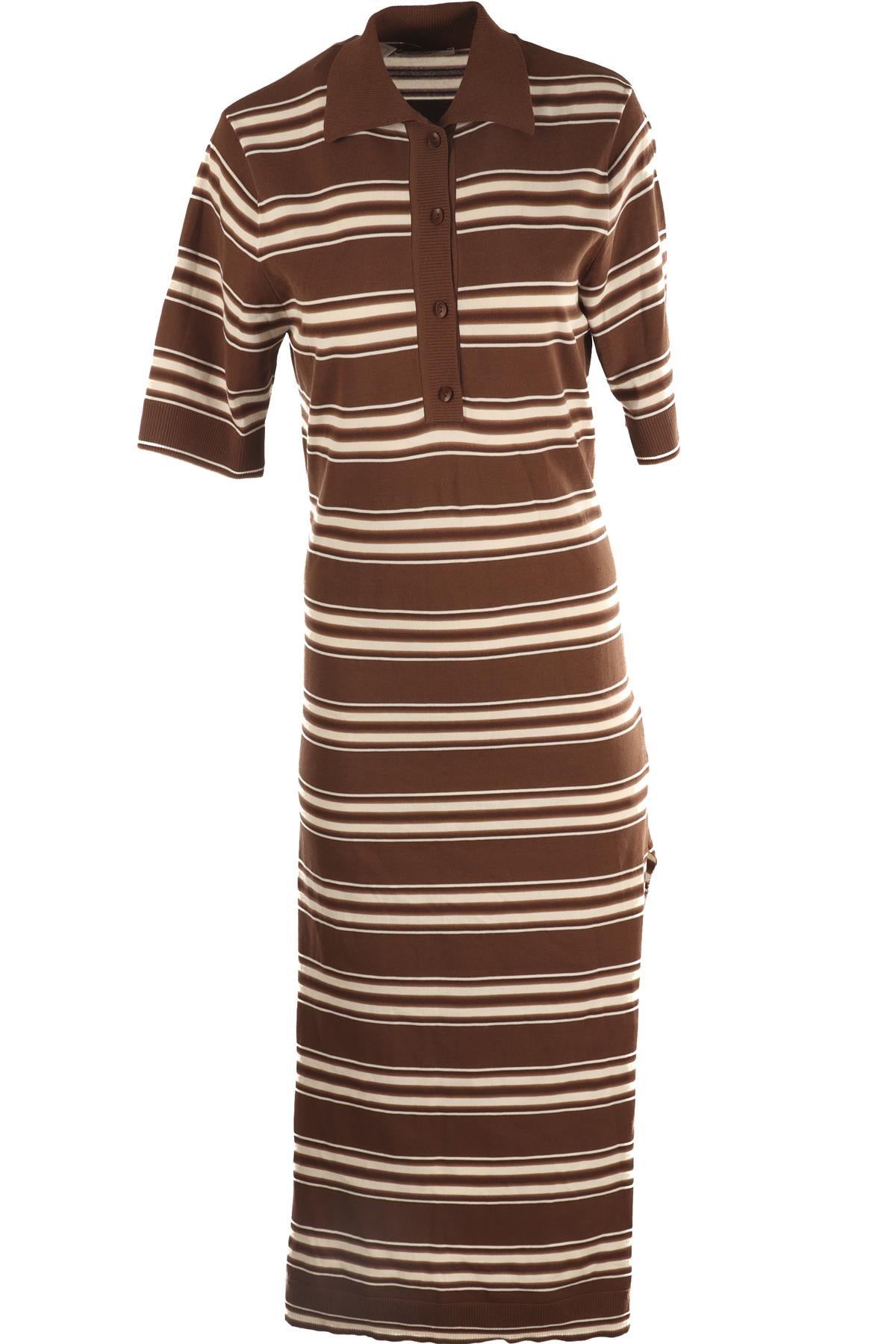FAITHFULL THE BRAND BROWN COTTON MAXI DRESS AU 8 UK 8