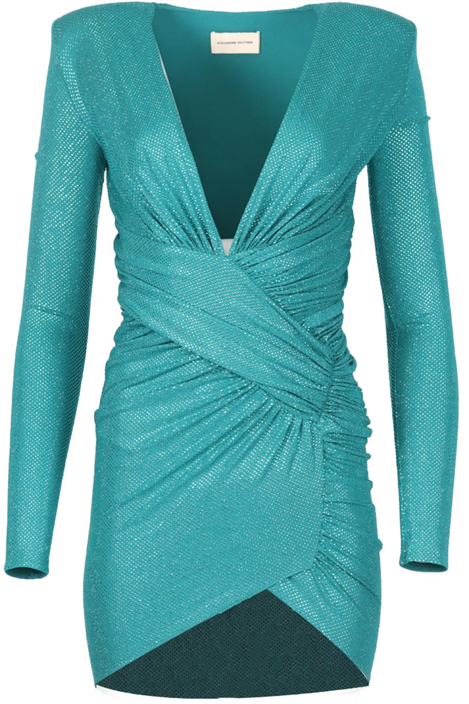 ALEXANDRE VAUTHIER EMBELLISHED STRETCH JERSEY MINI DRESS FR 34 UK 6