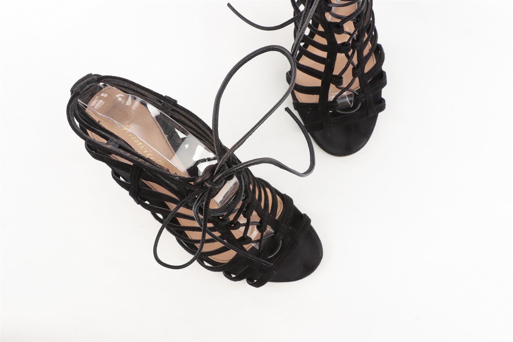 GIANVITO ROSSI BLACK SUEDE SANDALS EU 37 UK 4 US 7