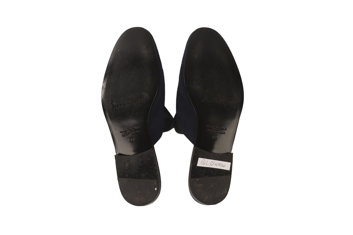 BILLIONAIRE NAVY MEN'S SUEDE MULES EU 42 UK 8 US 9