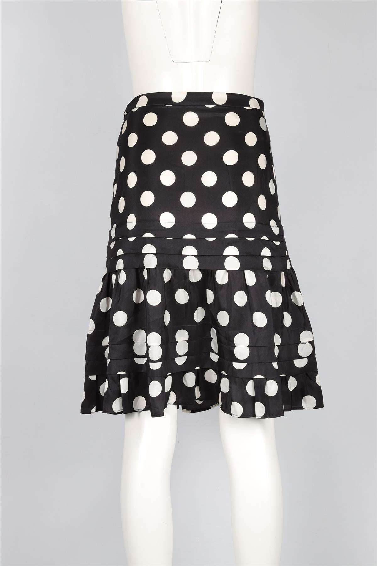 MOSCHINO BLACK SILK MIDI SKIRT IT 44 UK 12