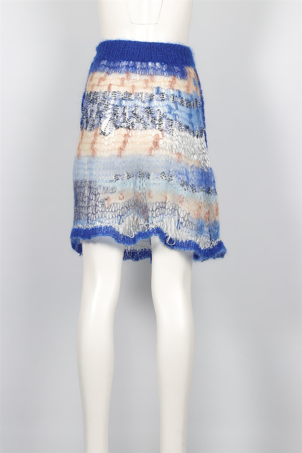 RODARTE BLUE WOOL BLEND SKIRT XSMALL - SMALL