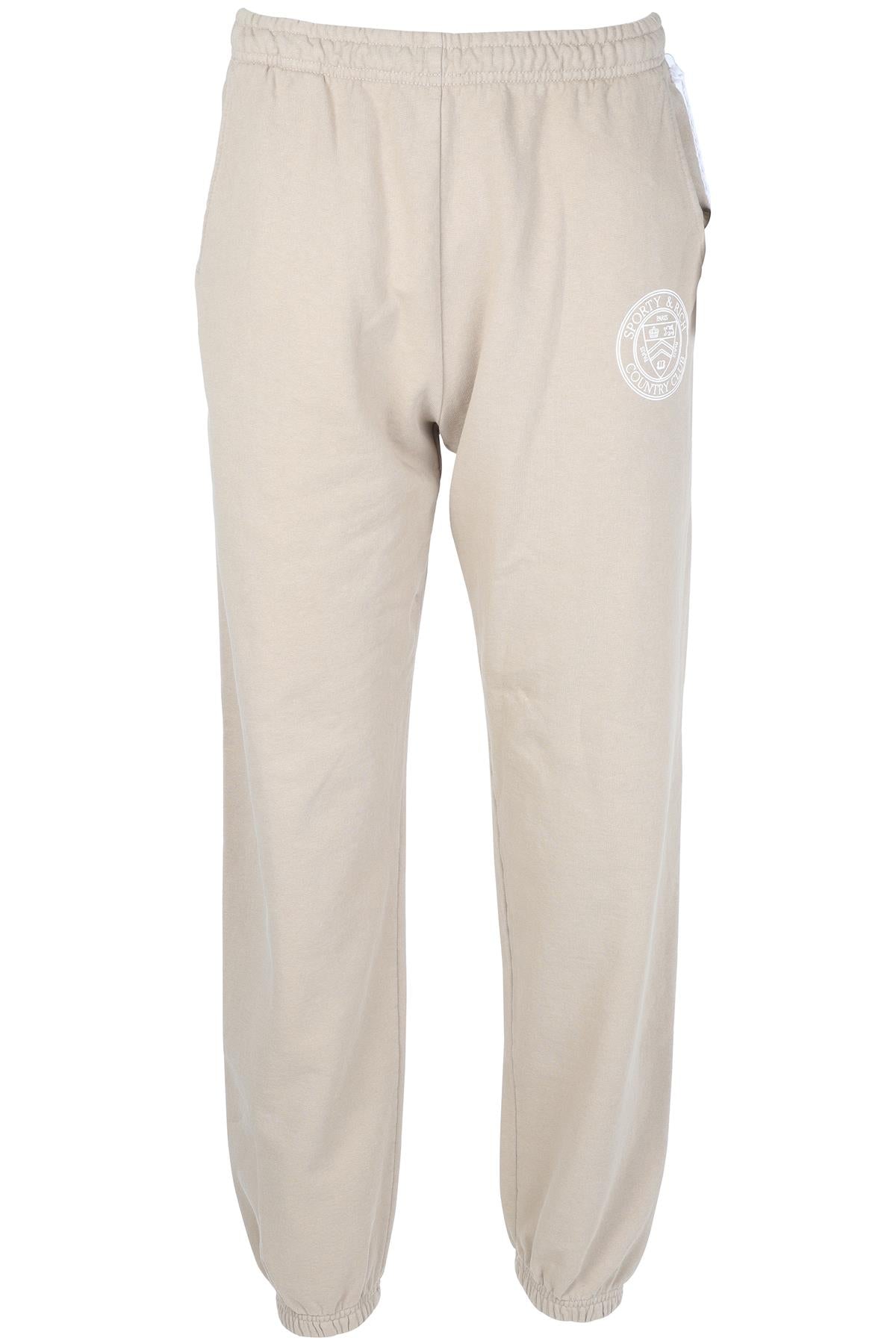 SPORTY & RICH BEIGE COTTON TRACK PANTS LARGE