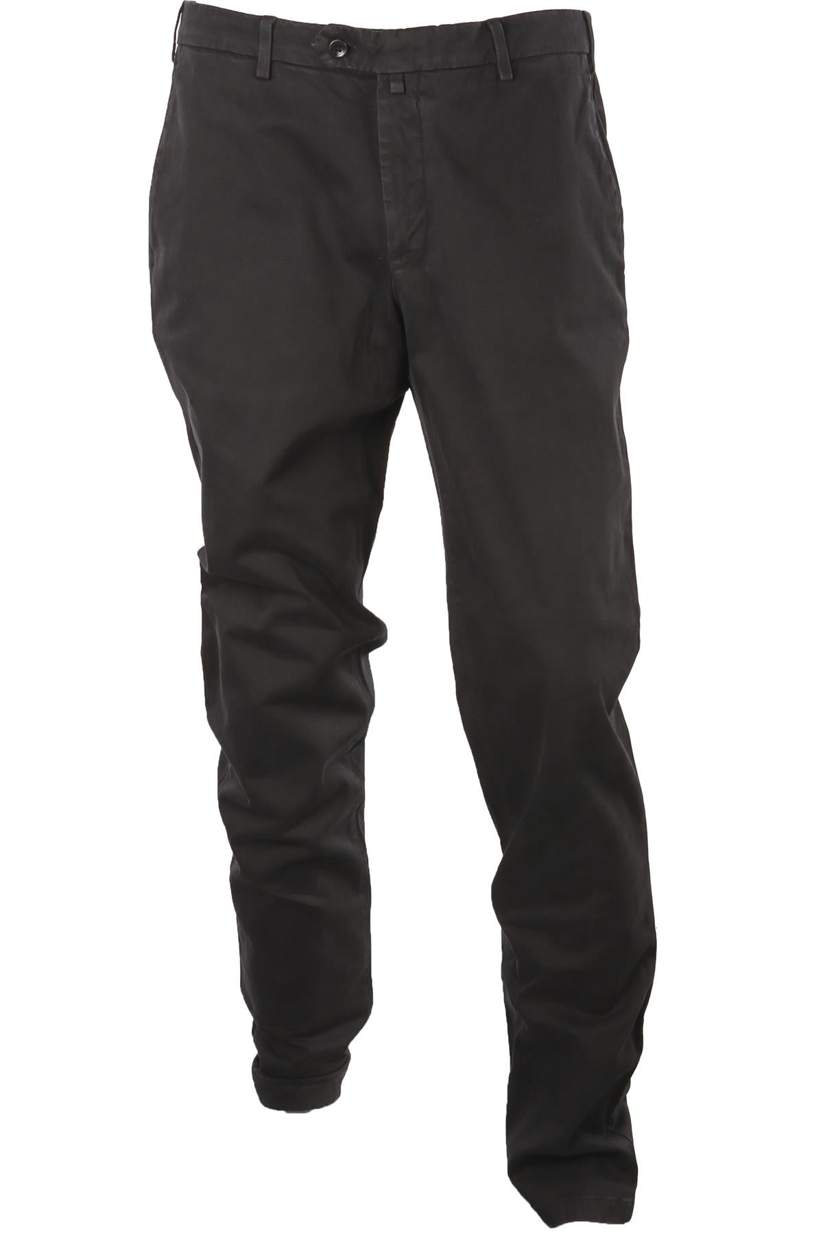 LORO PIANA BLACK MEN'S COTTON STRAIGHT LEG PANTS IT 50 UK 34 FR 42
