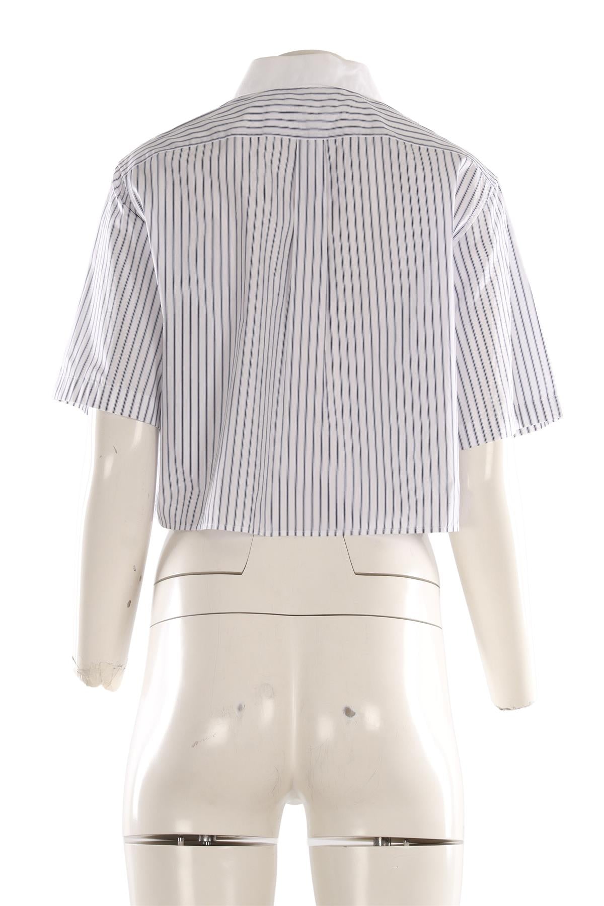 CELINE WHITE TRIOMPHE COTTON SHIRT FR 36 UK 8