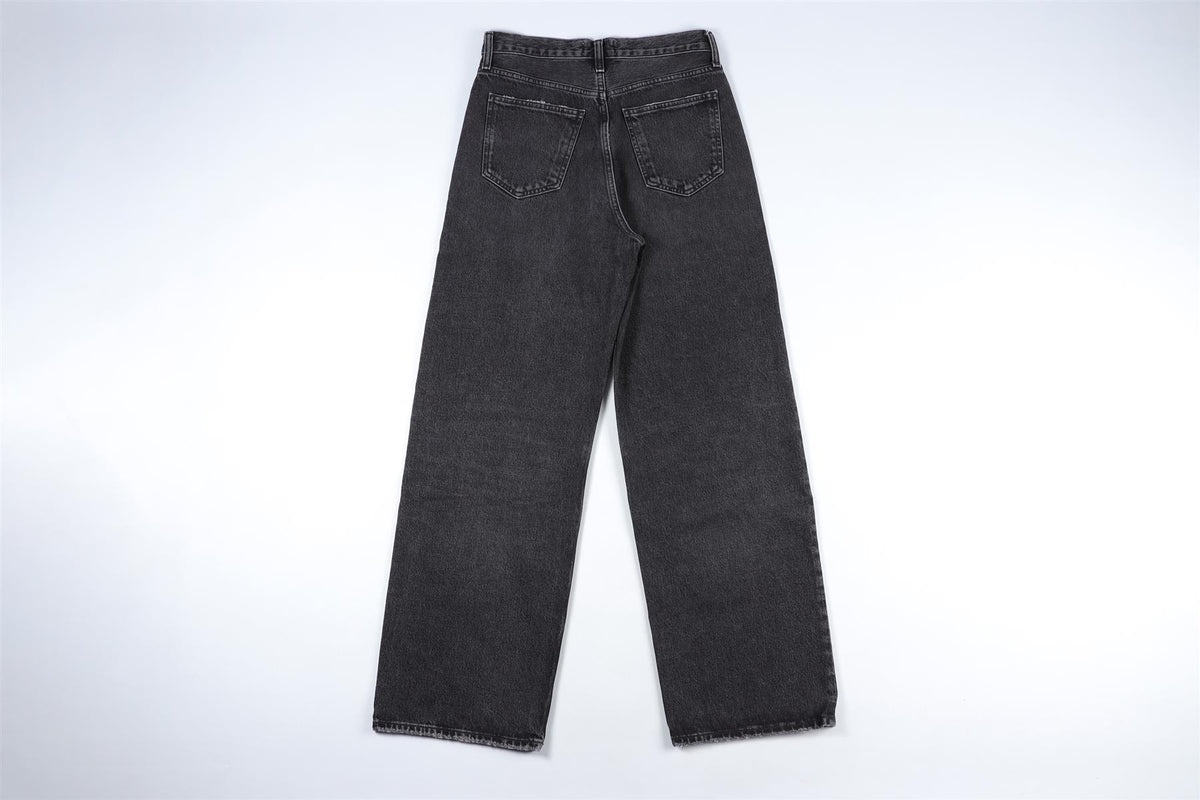 AGOLDE BLACK HIGH RISE WIDE LEG JEANS W24 UK 6