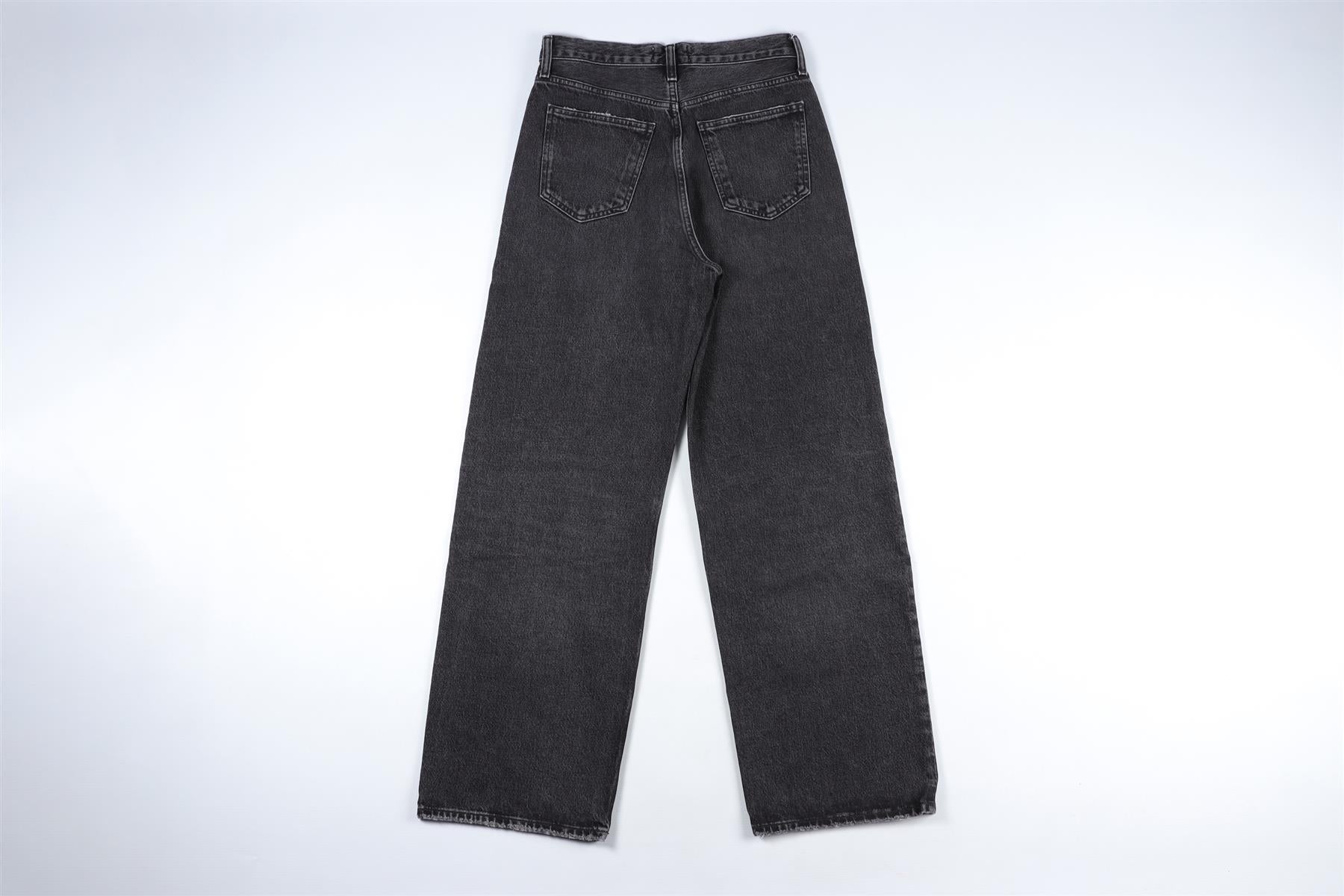 AGOLDE BLACK HIGH RISE WIDE LEG JEANS W24 UK 6