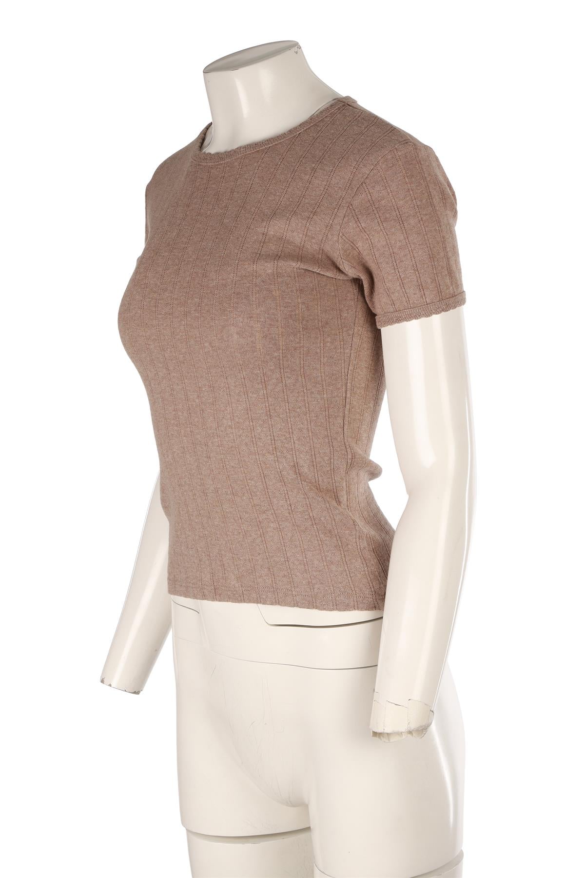 LESET BROWN COTTON T-SHIRT SMALL