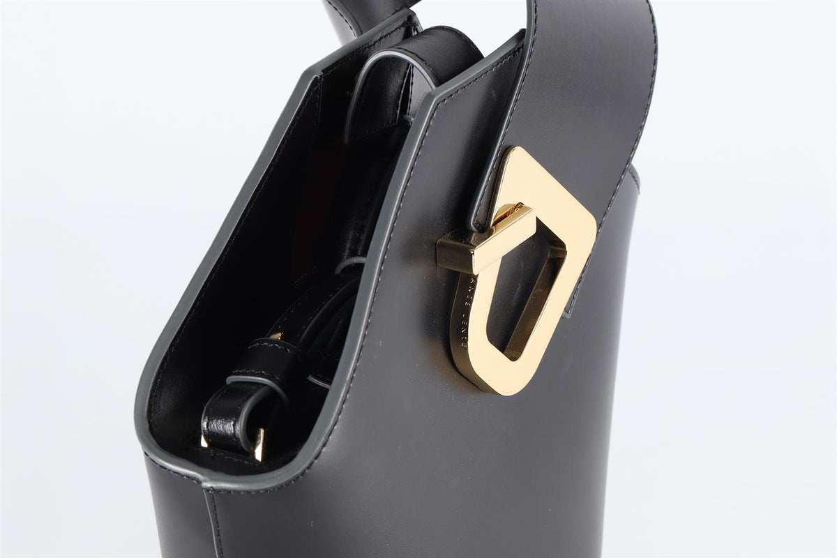 DANSE LENTE BLACK LEATHER TOTE BAG