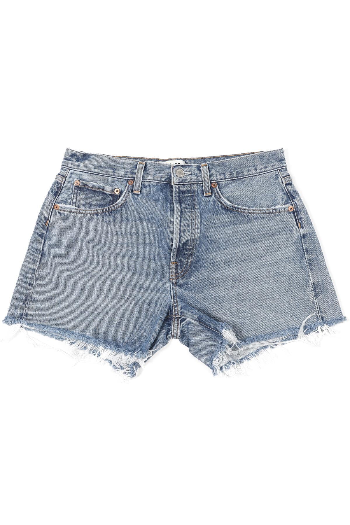 AGOLDE BLUE HIGH RISE DENIM SHORTS W28 UK 10