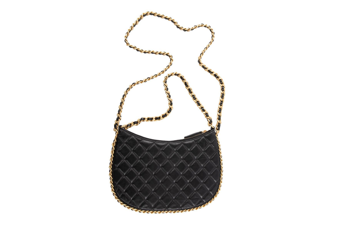 CHANEL BLACK 2023 HOBO LARGE QUILTED LEATHER SHOULDER BAG