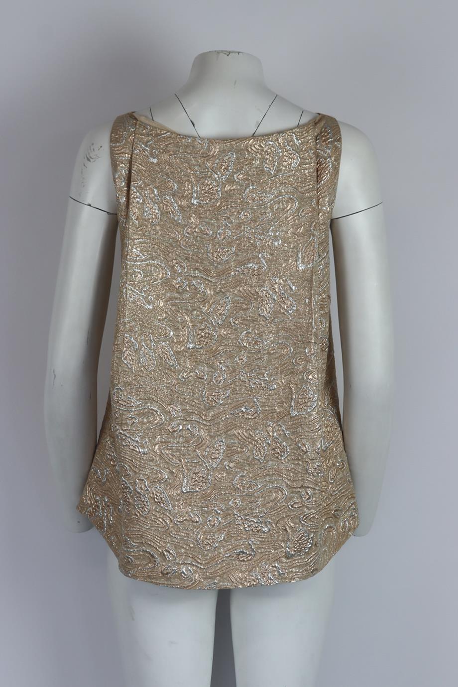 ROCHAS METALLIC BROCADE SILK BLEND TOP IT 42 UK 10