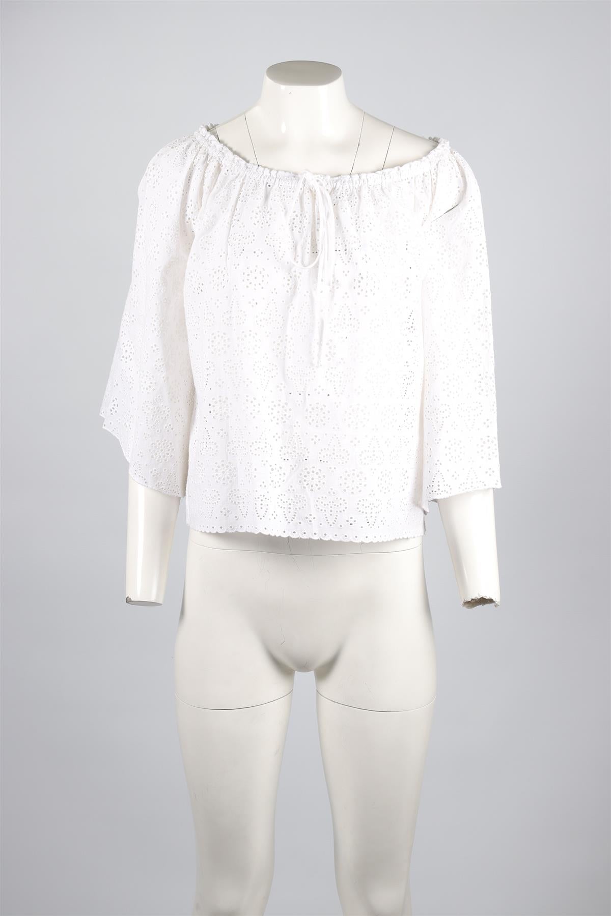 LOVESHACKFANCY WHITE COTTON TOP US 2 UK 6