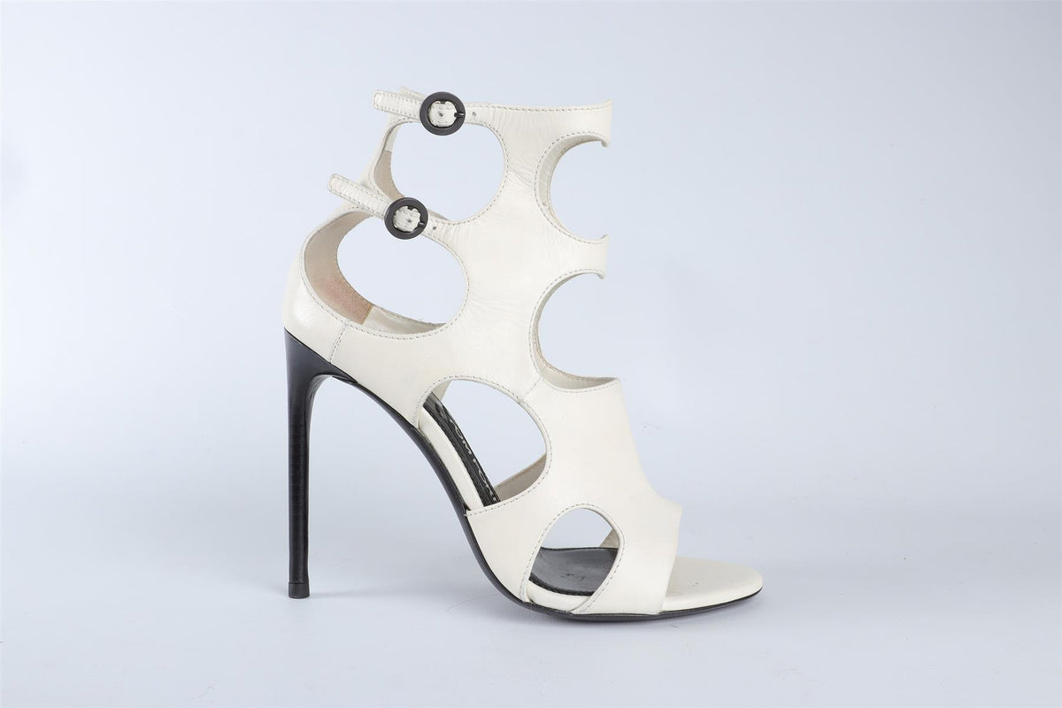 TOM FORD WHITE LEATHER SANDALS EU 37 UK 4 US 7