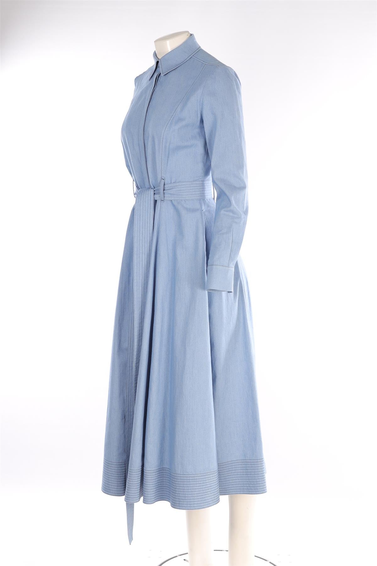 GABRIELA HEARST BLUE COTTON MAXI DRESS IT 38 UK 6