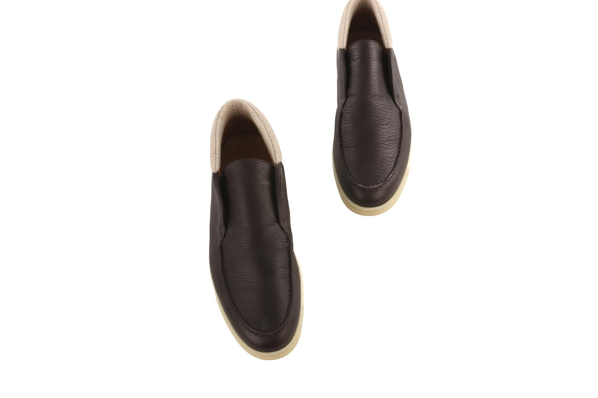 LORO PIANA BROWN MEN'S OPEN WALK LEATHER ANKLE BOOTS EU 42 UK 8 US 9