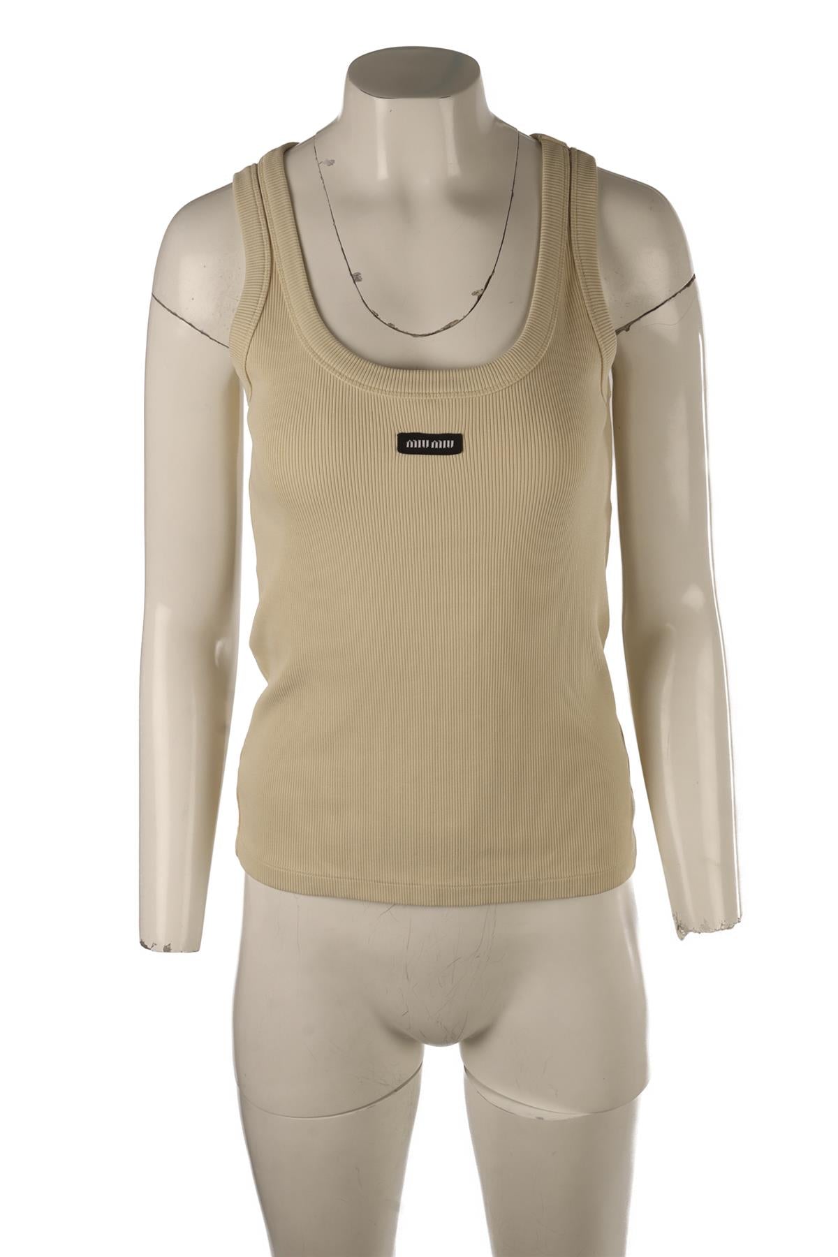 MIU MIU BEIGE COTTON TOP MEDIUM