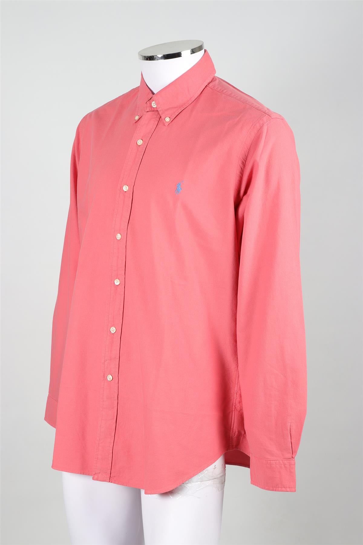 RALPH LAUREN CORAL MEN'S COTTON SHIRT LARGE