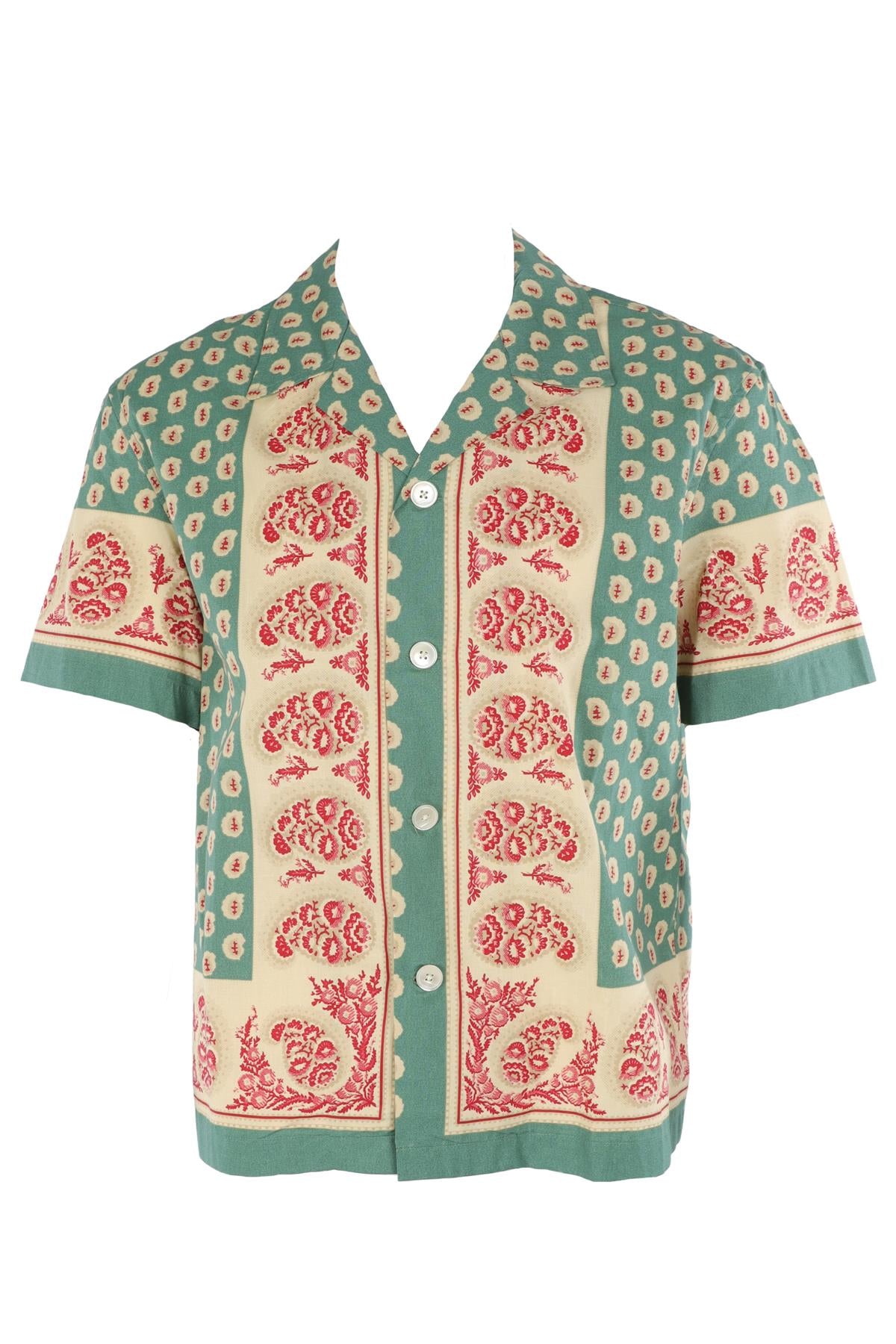 BODE GREEN MEN'S COTTON SHIRT SMALL/MEDIUM