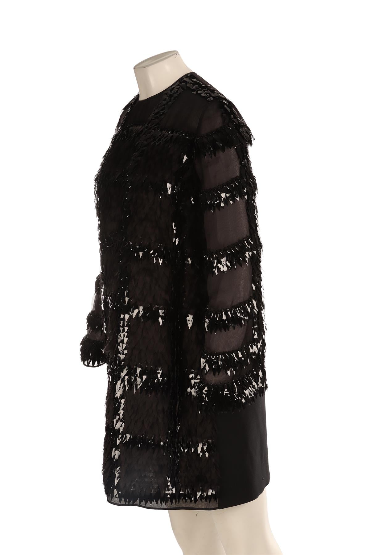 ROKSANDA BLACK SEQUIN MINI DRESS SMALL