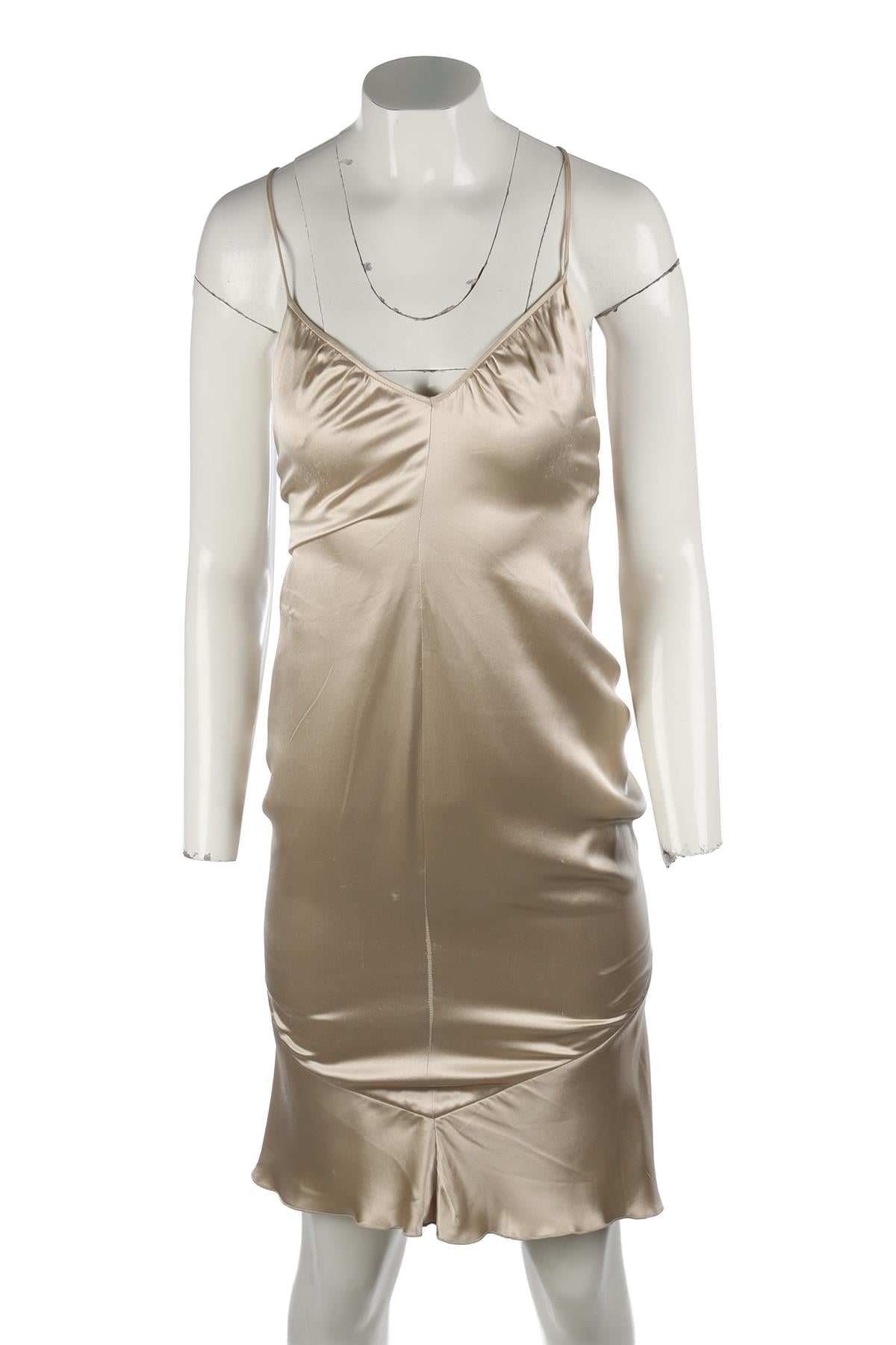 VALENTINO GOLD VINTAGE SILK MINI DRESS US 6 UK 10 FR 38