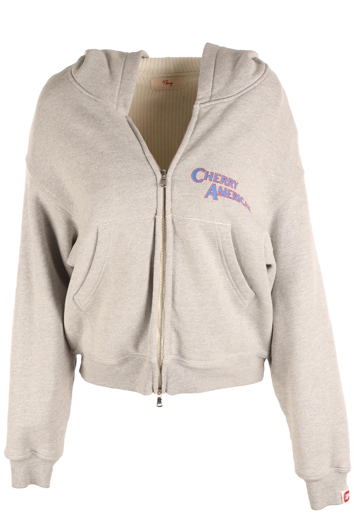 CHERRY LOS ANGELES GREY COTTON HOODIE XSMALL