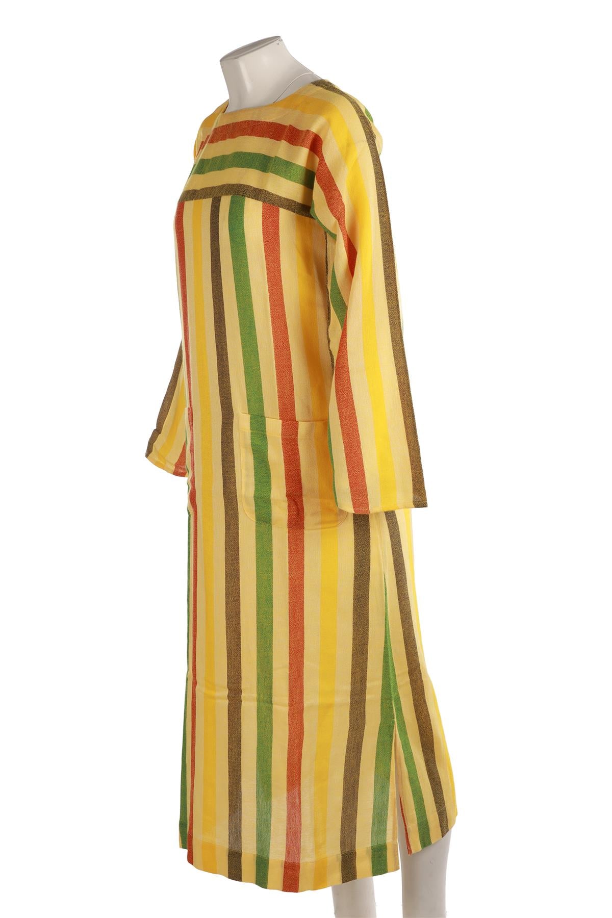 SUZIE KONDI YELLOW COTTON MAXI DRESS XSMALL