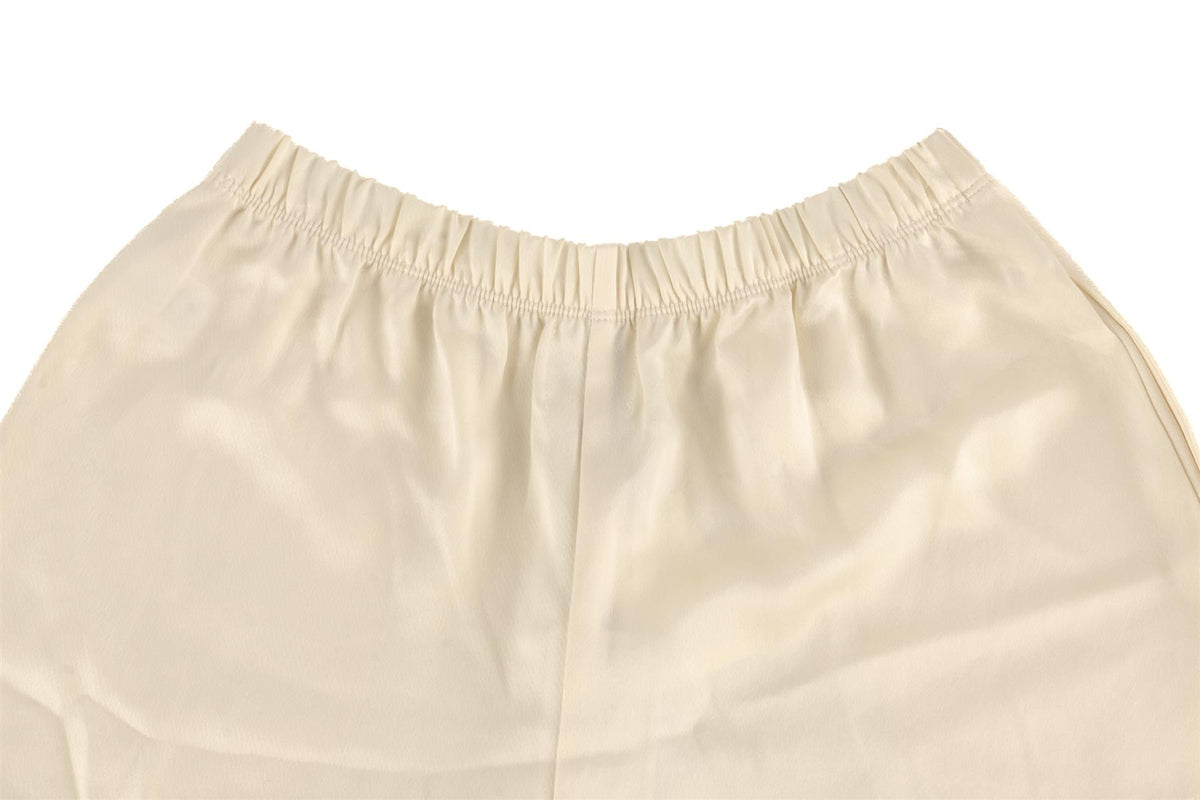 LESET CREAM SATIN SHORTS XSMALL
