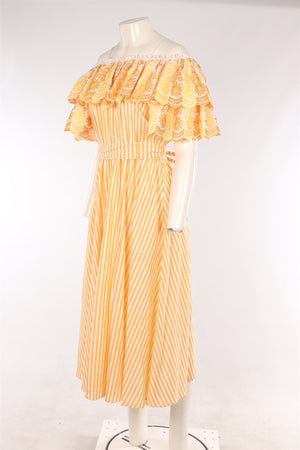GÜL HÜRGEL YELLOW COTTON MAXI DRESS MEDIUM