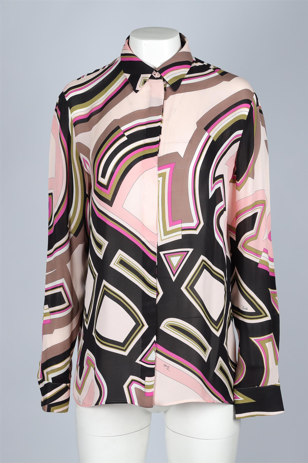 EMILIO PUCCI PINK SILK SHIRT IT 42 UK 10