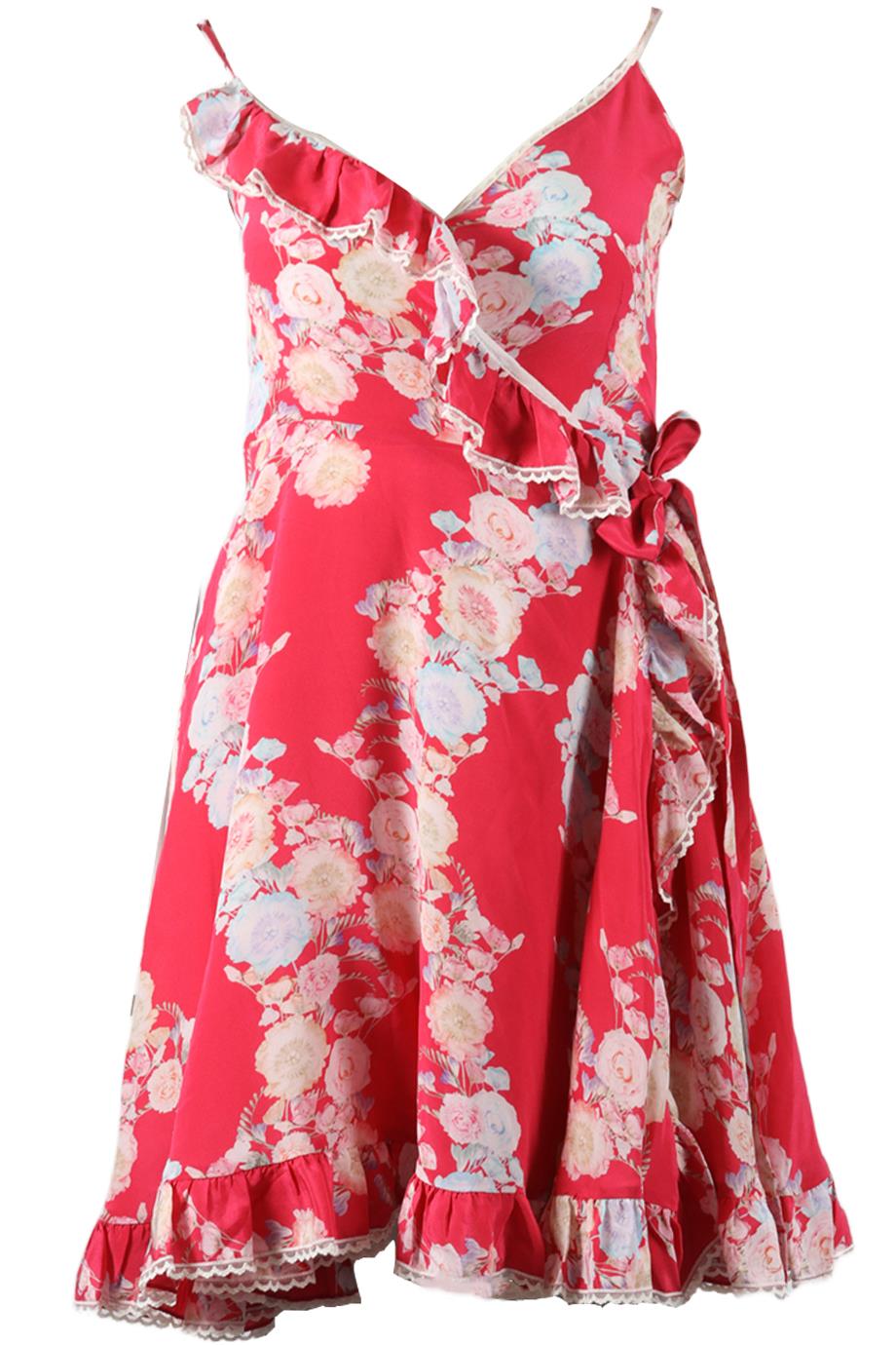 ATHENA PROCOPIOU FLORAL PRINT COTTON MINI DRESS UK 6