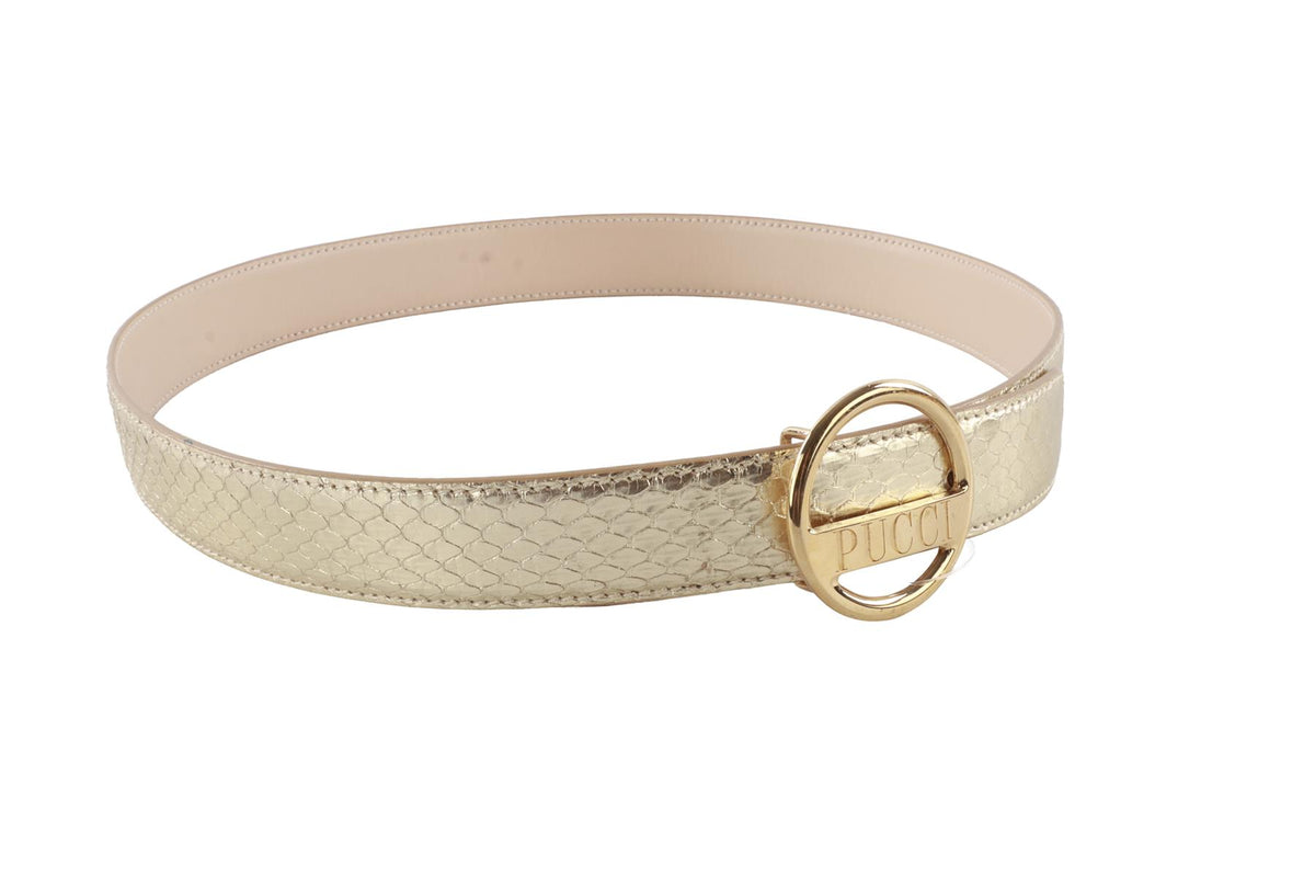 EMILIO PUCCI GOLD LEATHER WAIST BELT SMALL