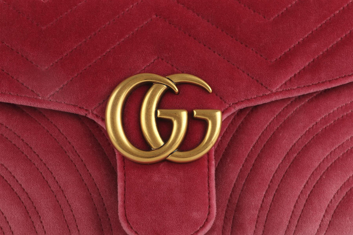 GUCCI PINK MARMONT VELVET SHOULDER BAG