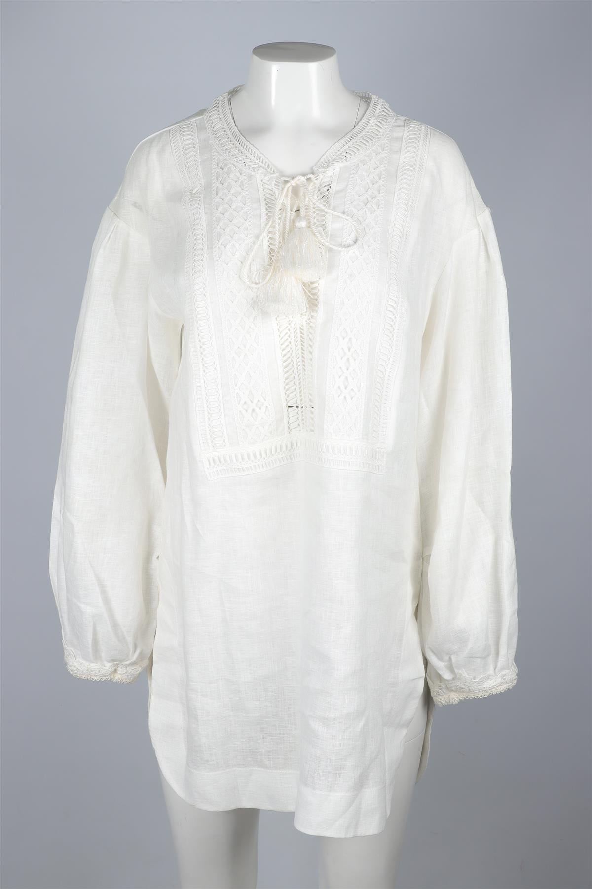 ERMANNO SCERVINO WHITE LINEN MINI DRESS IT 40 UK 8