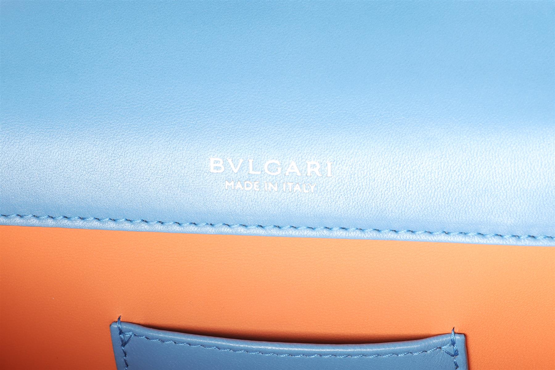 BVLGARI BLUE SERPENTI FOREVER MAXI CHAIN SMALL LEATHER TOTE BAG