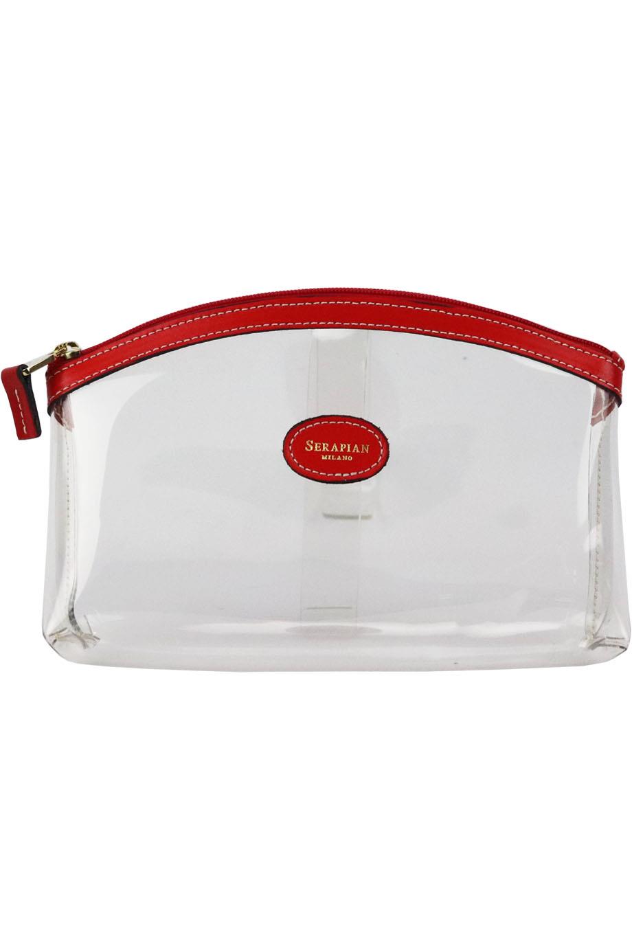 SERAPIAN LEATHER TRIMMED PVC COSMETICS CASE