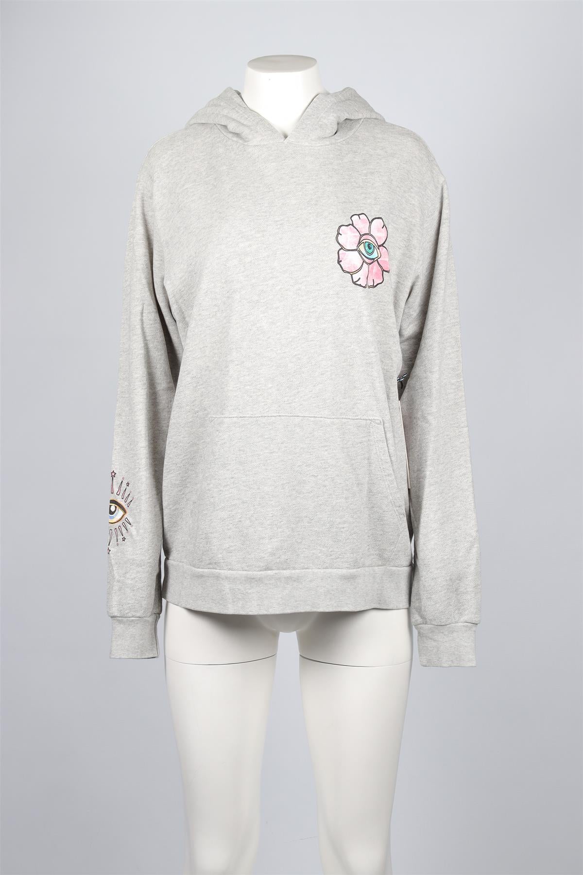 NSF + JACQUIE AICHE GREY COTTON HOODIE SMALL